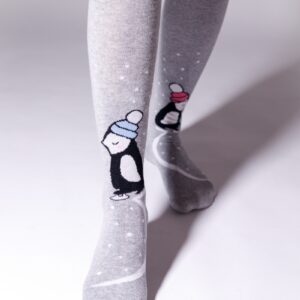 pingvin mintás térdzokni