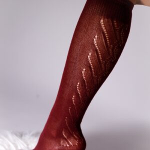 anyagában mintás térdzokni trasparenze truffaut-bordó