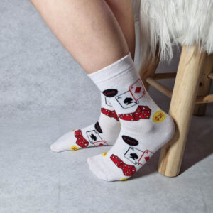 kártya mintás zokni