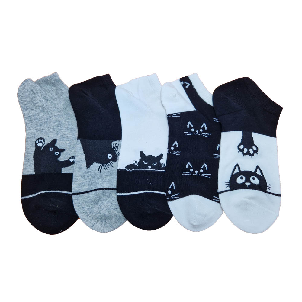 női titokzokni cica mintás