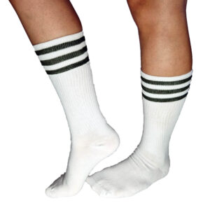 csíkos zokni magas szárral keki