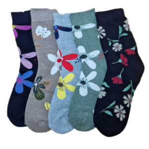 női vastag zokni virág mintás