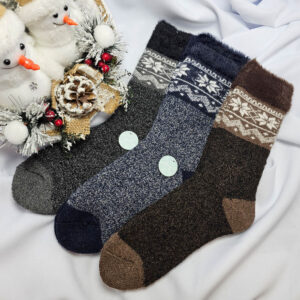 férfi gyapjú zokni norvég mintás