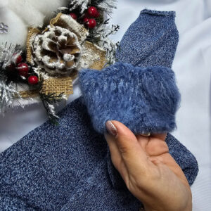 női thermo vastag szőrös belsejű zokni-kék 2