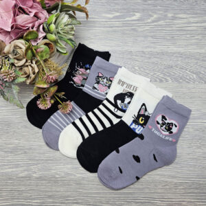 lány cica mintás zokni GNZ2056