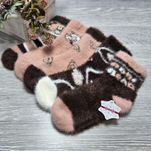 lány vastag pihe puha mintás zokni GNB757