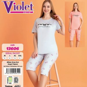 rövid ujjas halász gatyás pizsama-13606