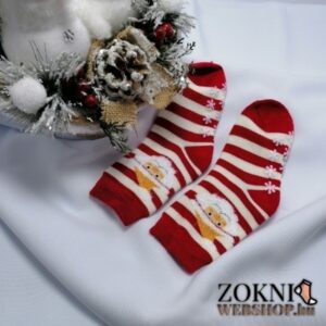 mikulásos gyerek vastag zokni télapós csíkos