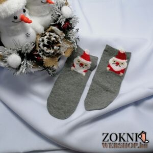 mikulásos gyerek zokni-mikulás-szürke