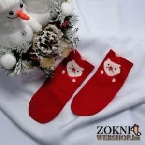 mikulásos gyerek zokni-télapós-piros