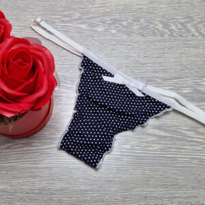 pántos tanga pöttyös kék-fehér