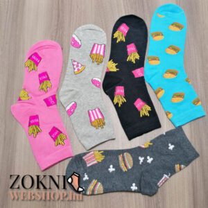 női zokni étel mintás