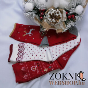 ajándékzokni SNX7769 piros-fehér-piros