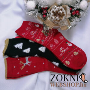 ajándékzokni SNX7769 piros-fekete-piros