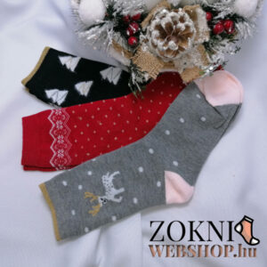 ajándékzokni SNX7769 piros-szürke-fekete