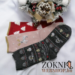 ajándékzokni SNX7769 szürke-mályva-piros