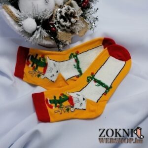 mikulásos női zokni róka sárga