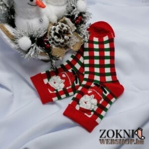 mikulásos női zokni télapó kockás