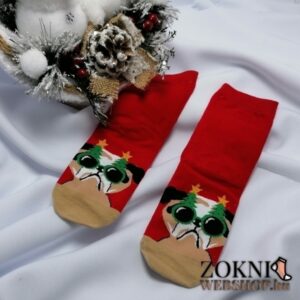 női mikulásos zokni kutyás