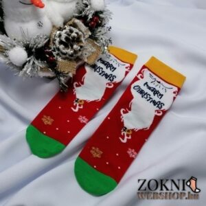 női mikulásos zokni merry cristmas