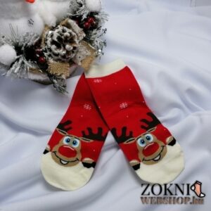 női mikulásos zokni rénszarvas