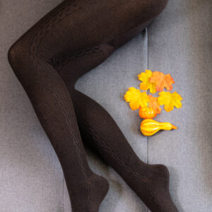 gyapjú harisnya-oldal mintás-barna