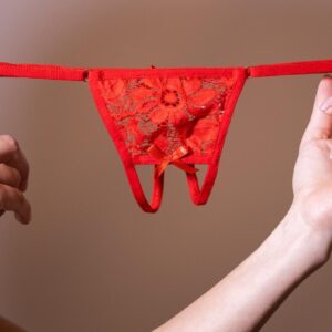 nyitott tanga-csipke-piros