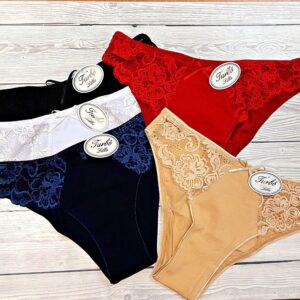 Turbó-Lilla-csipke oldalú-pamut-bugyi