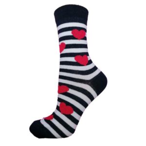 női zokni szívecske mintás csíkos
