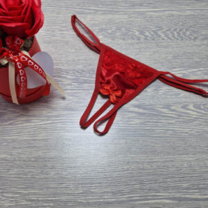 nyitott selyem tanga piros