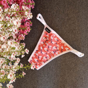 barones pántos tanga virágos-rózsaszín