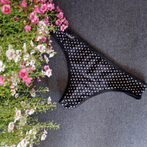 barones szegett szélű pamut tanga fekete fehér pöttyös