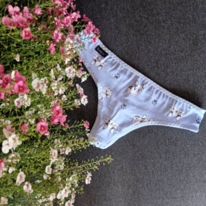 barones szegett szélű pamut tanga kék kutyás