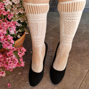 ecru térdzokni trasparenze