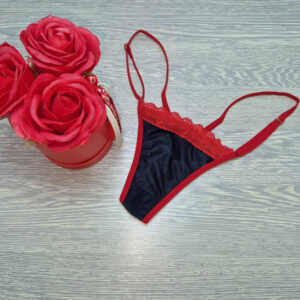 kreona pántos tanga piros fekete