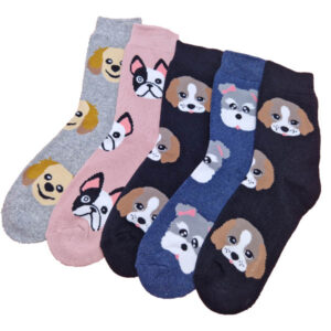 női kutya fejes vastag zokni