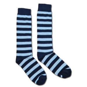 fekete-szürke csíkos térdzokni