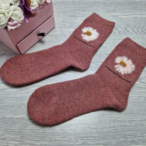 gyapjú zokni margaréta virág mályva