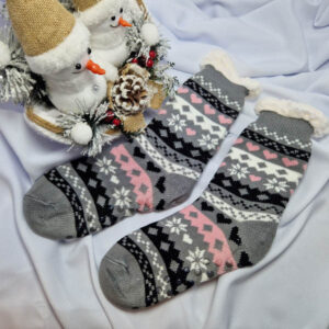 szivecskés hópihés mamusz szürke