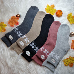 gumi nélküli mintás vastag zokni