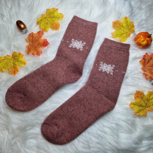 gyapjú zokni kis mintás sötét mályva