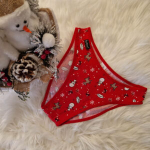 karácsonyi normál felszabott bugyi piros