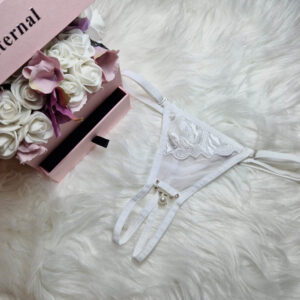 nyitott tanga fehér csipke tüll