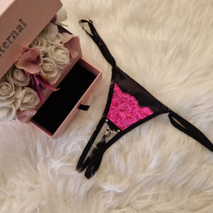 nyitott tanga fekete pink