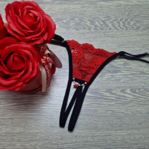 nyitott tanga piros-fekete