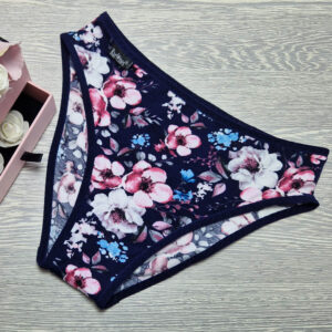 bikini fazonú bugyi virágos-kék barones