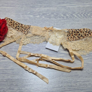 párduc mintás sárga harisnyakötő