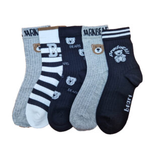 női zokni bordás anyag maci mintás