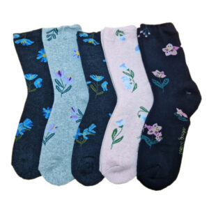 női vastag zokni virág mintás