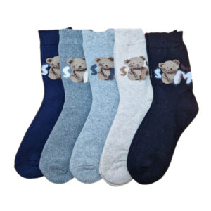 női vastag zokni maci mintás